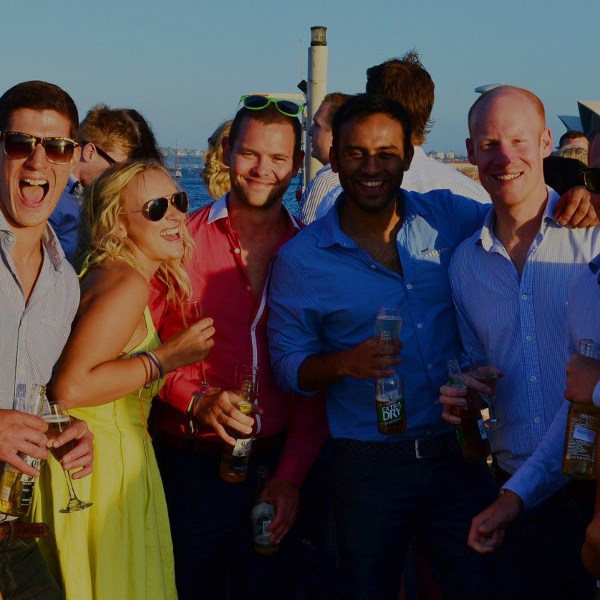 a group of people posing for the camera