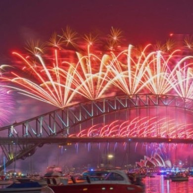 a group of fireworks in the sky